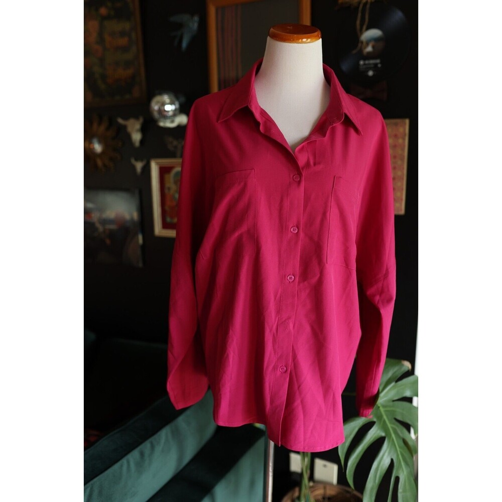 NWT Andree By Unit Women’s Oversize M Hot Pink Button Down Shirt